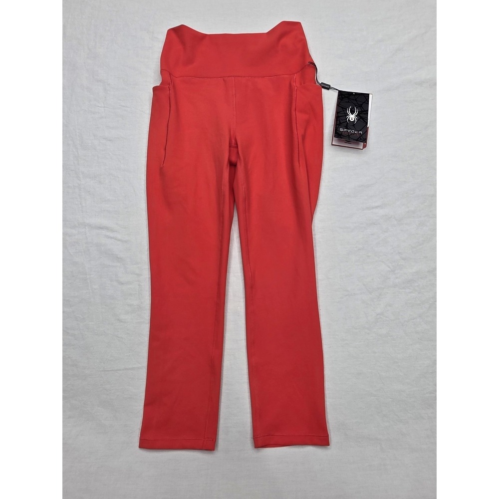 Spyder Active‎ Women's Orange Athletic Leggings With Pockets Size Small NWT